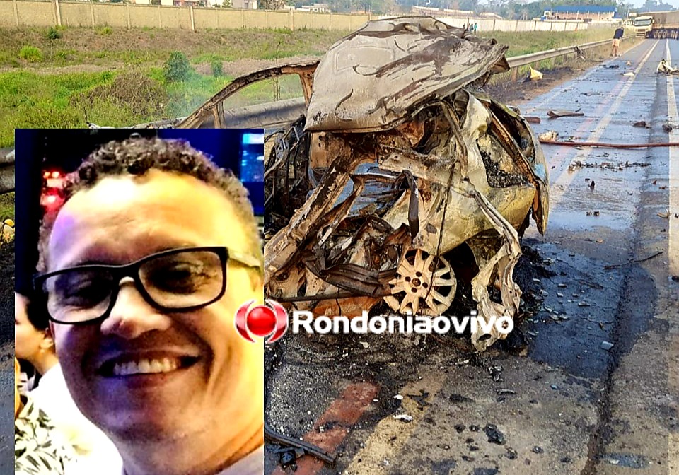BÁRBARO: Cinegrafista morre carbonizado após carro pegar fogo em acidente com carreta
