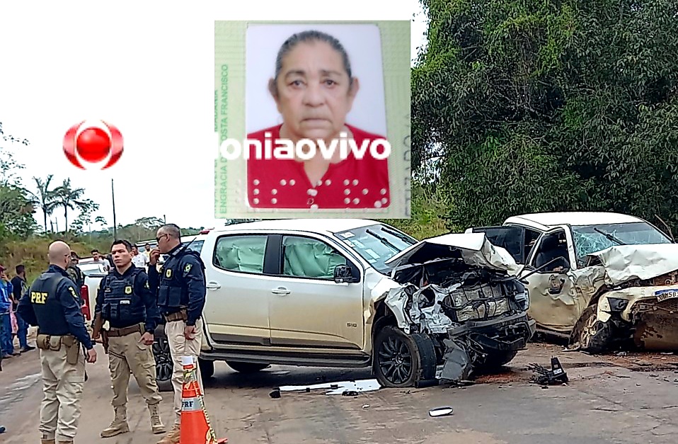 BATIDA FRONTAL: Idosa morre e dois ficam feridos após colisão entre caminhonetes na BR-319