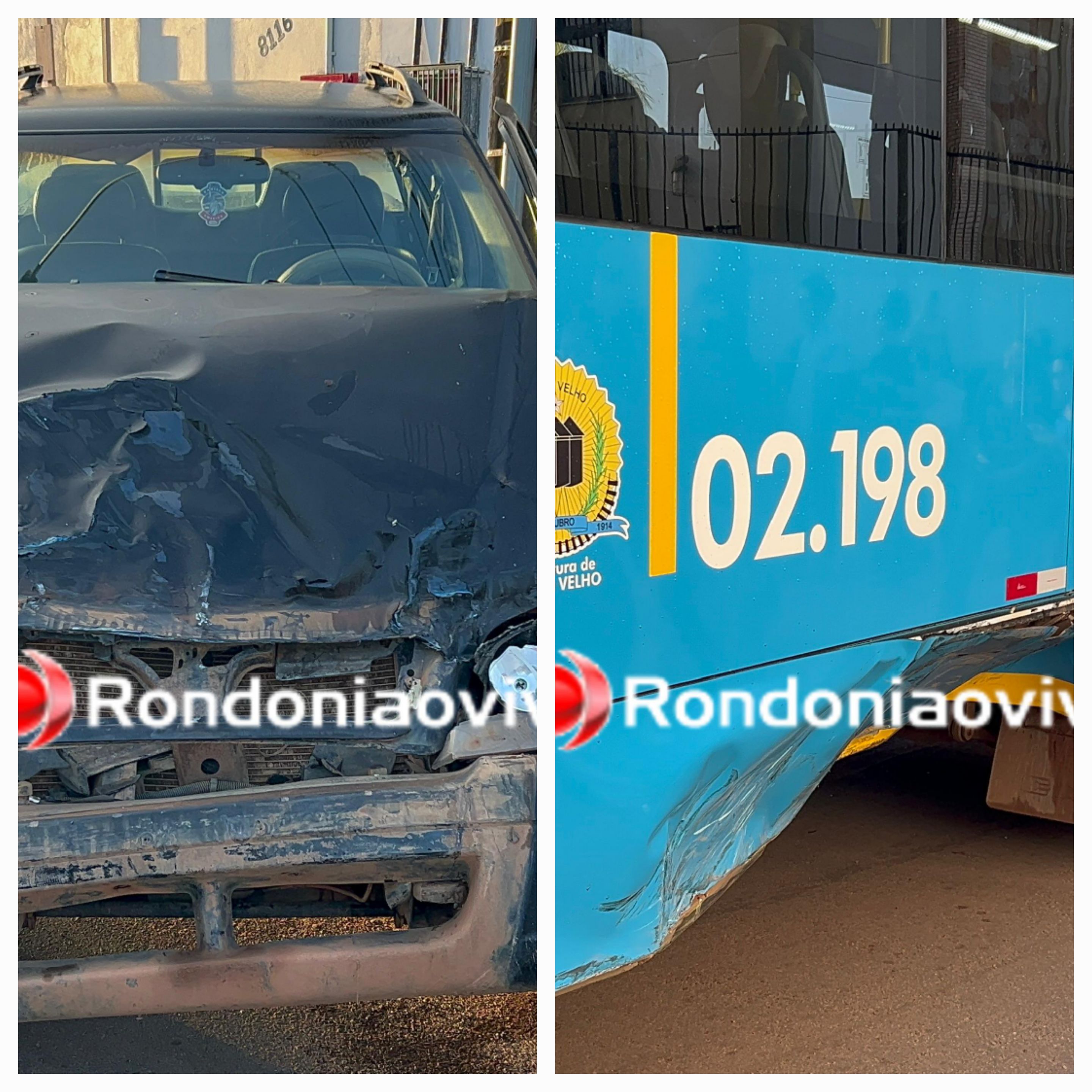 URGENTE: Grave batida de caminhonete com ônibus na Raimundo Cantuária