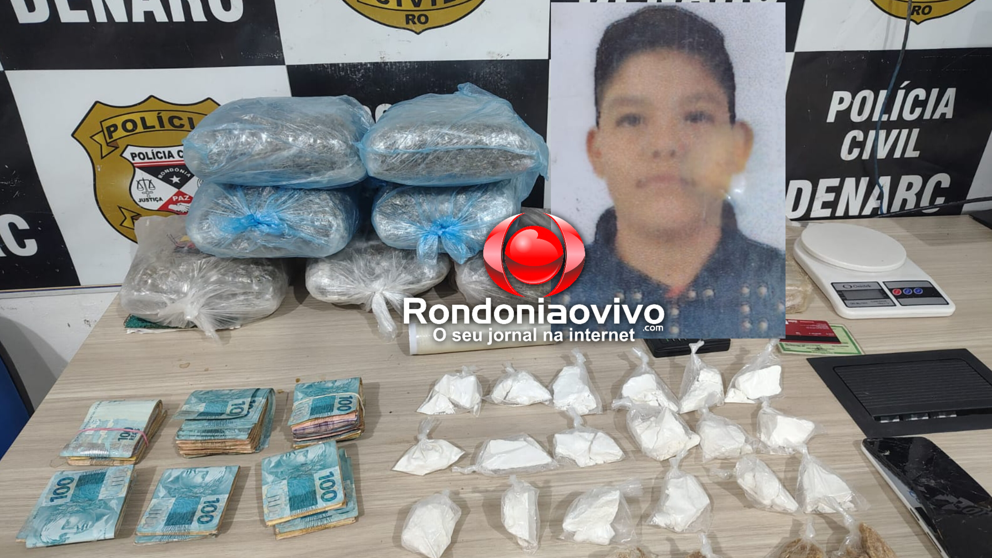 VÍDEO: Denarc prende traficante do CV com 10 quilos de drogas e dinheiro