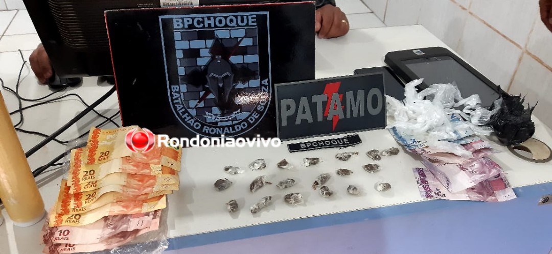 TRÁFICO: Carioca e adolescente são flagrados vendendo droga no beco da Lua