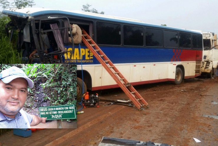 TRÁGICO: Colisão entre ônibus, carreta e caminhão deixa um morto e vários feridos