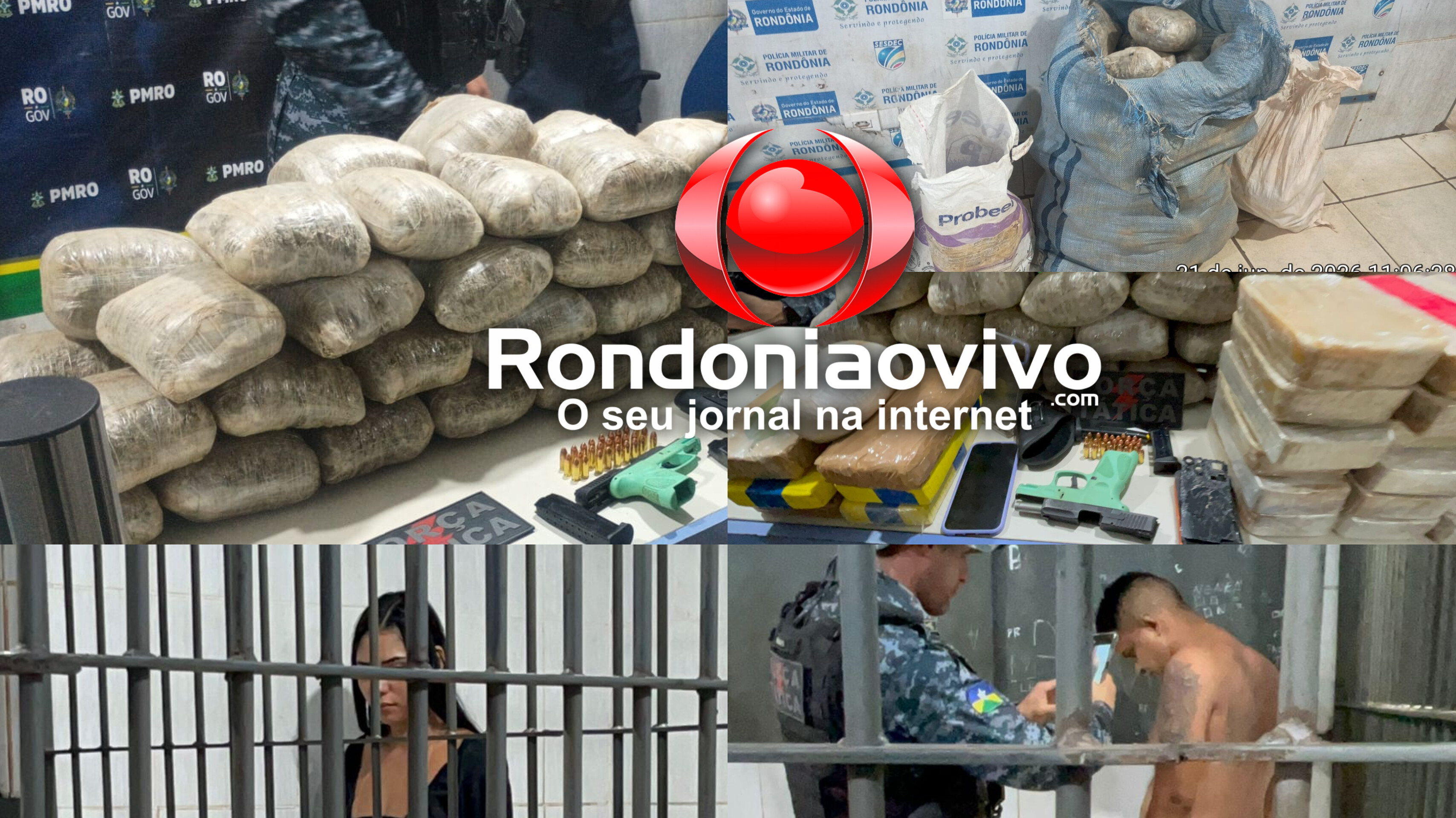 FORÇA TÁTICA: Casal é preso com 82 kg de drogas e pistola em Itapuã do Oeste