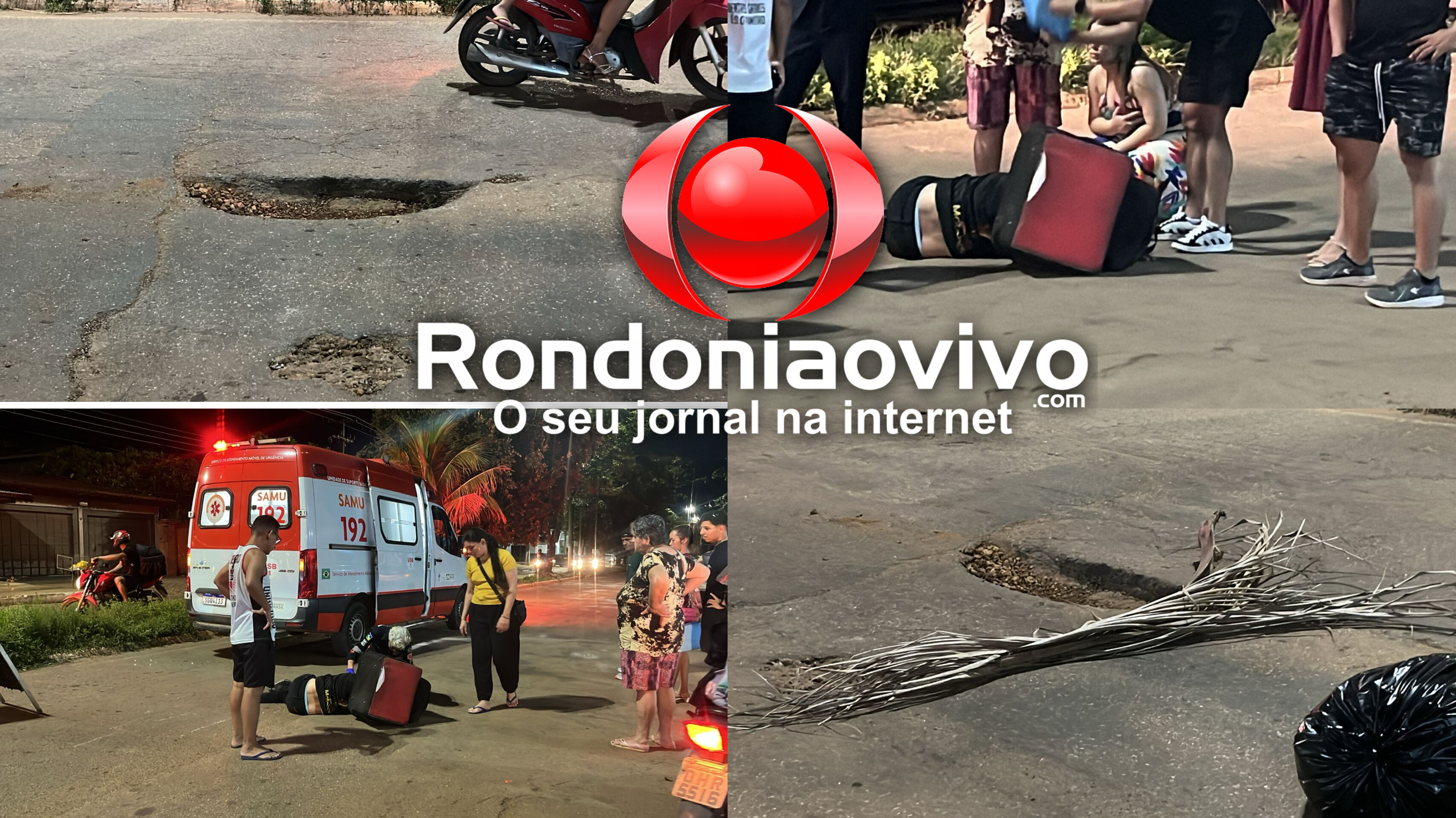 VÍDEO: Motoboy sofre grave queda após passar em buraco na Rio de Janeiro