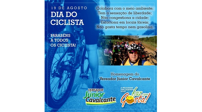 19 DE AGOSTO: Júnior Cavalcante presta homenagem a ciclistas