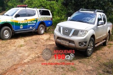 PM  recupera caminhonete roubada de zona rural 