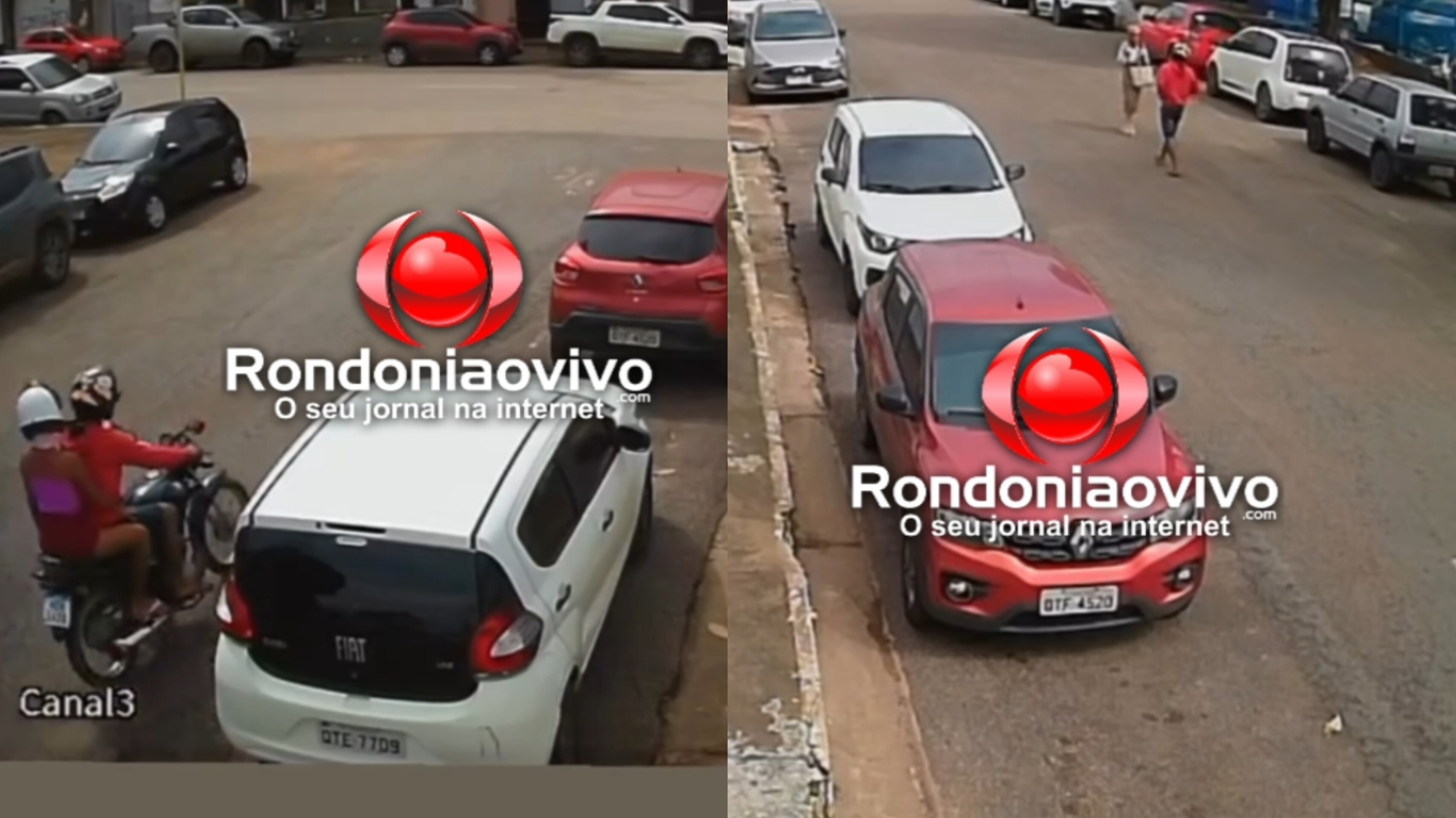 ASSISTA: Câmeras de monitoramento registram casal de moto assaltando mulher no Centro 