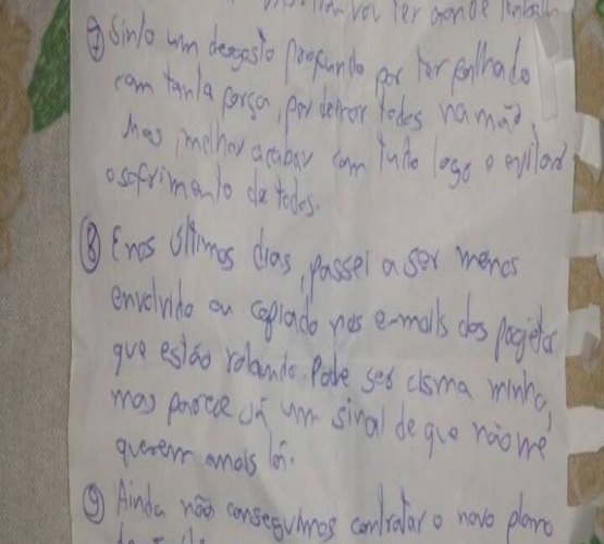 Em carta, homem que matou família mostra desespero com finanças