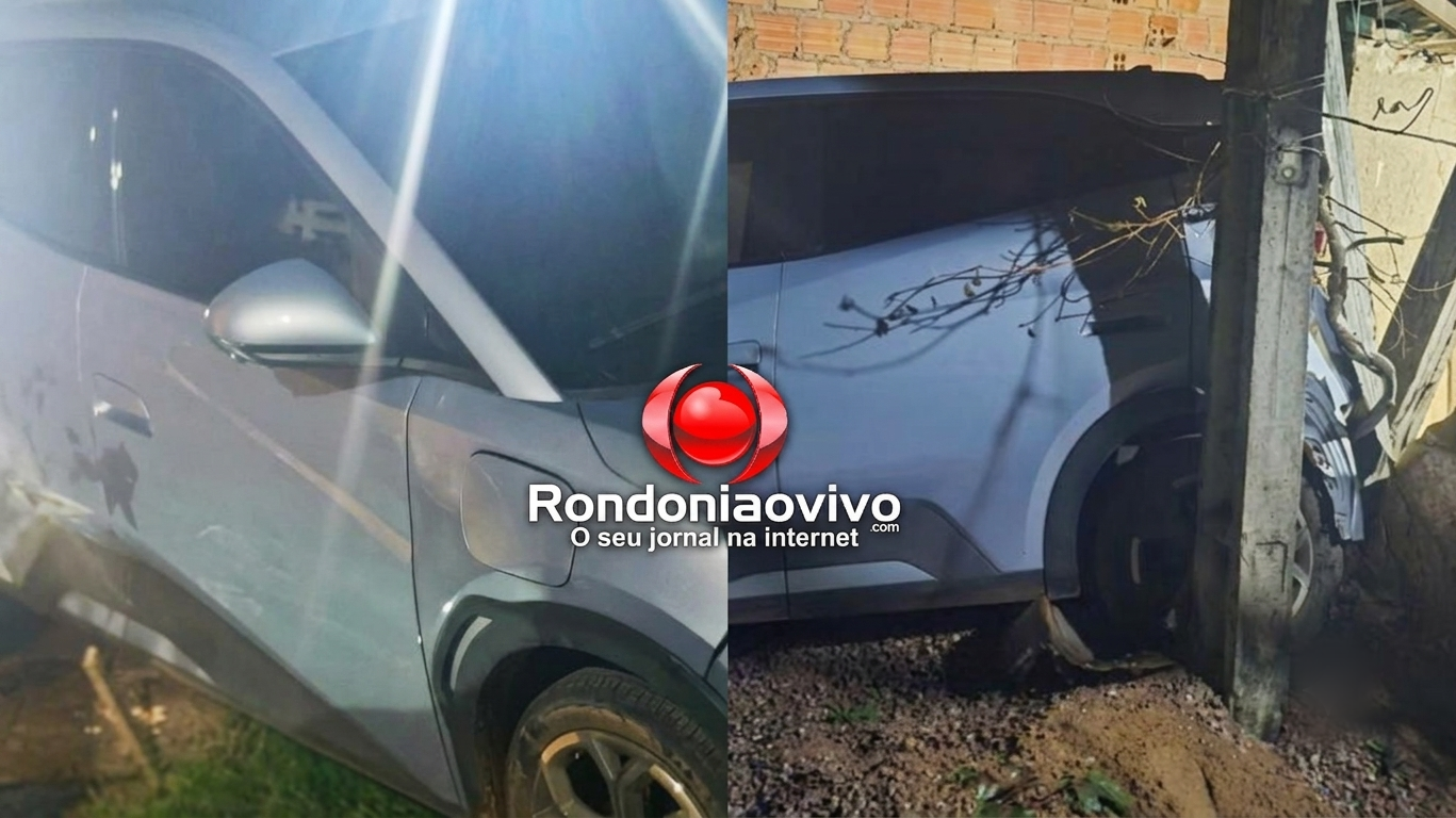 DESCEU DE RÉ: Motorista de app embriagada perde o controle de carro elétrico e destrói casa
