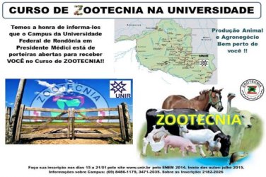 UNIR realizará primeiro vestibular para curso de Zootecnia