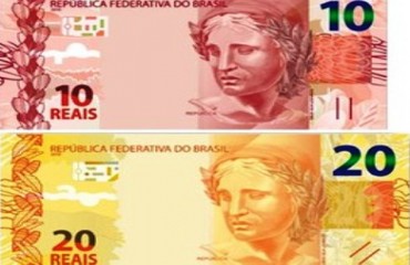 Banco Central lança segunda-feira novas cédulas de R$ 10 e R$ 20