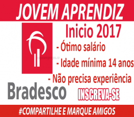 OPORTUNIDADE - Inscrições Abertas Jovem Aprendiz Bradesco 