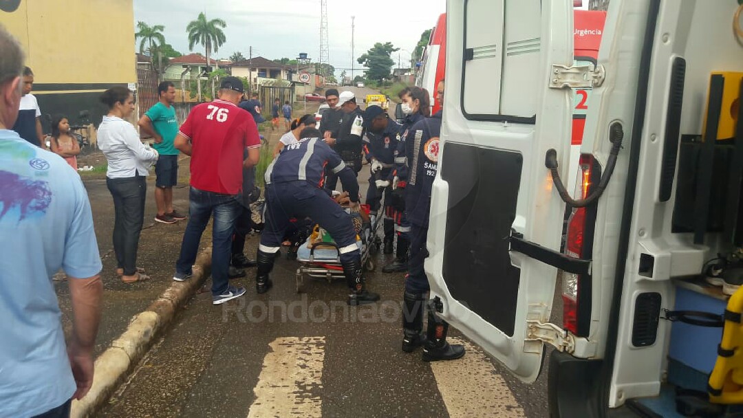 GRAVE: Motorista avança semáforo vermelho e atinge motociclista