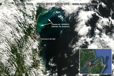 Satélite mostra nuvem tóxica avançando sobre o Sudeste