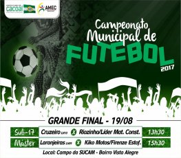 Campeonato Municipal de Futebol se encerra neste sábado