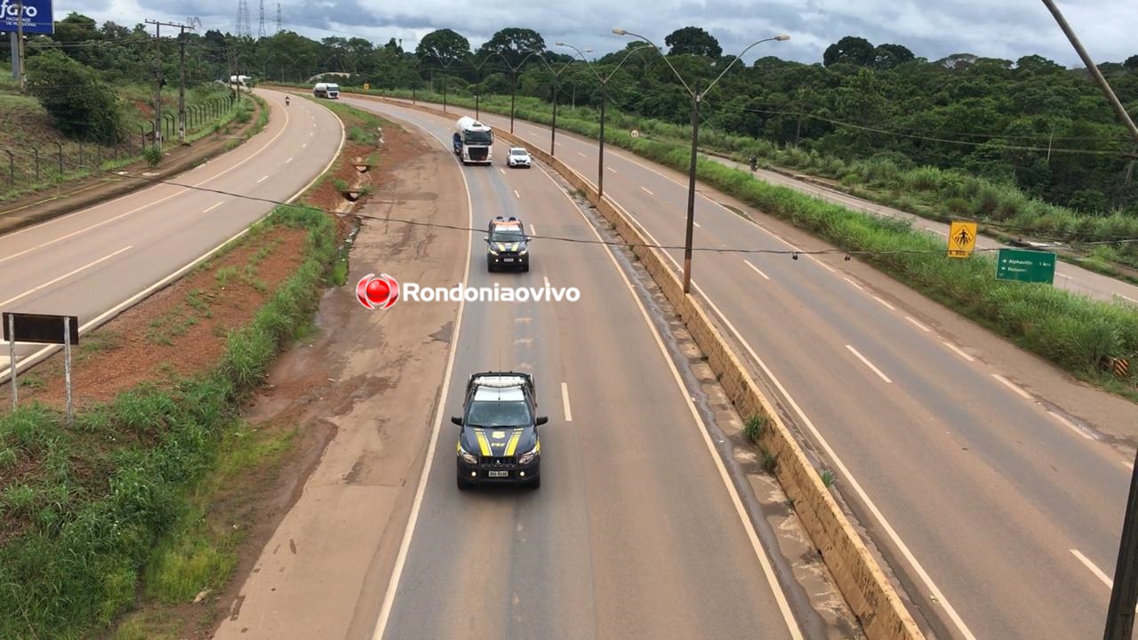 VÍDEOS: Comboio de oxigênio escoltado pela PRF de RO seguiu para Manaus