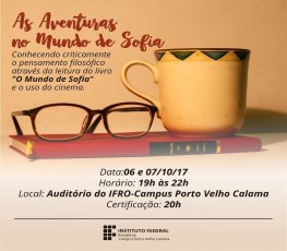 'O Mundo de Sofia' é tema de encontro no Ifro em Porto Velho