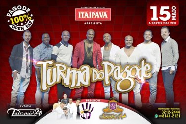 Confira os sorteados para assistir Turma do Pagode