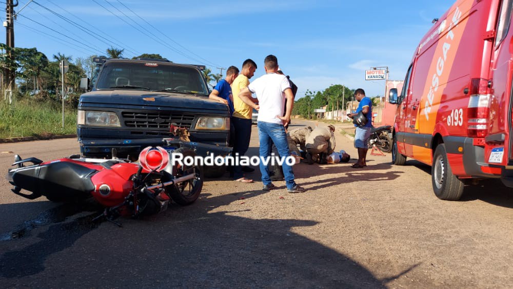 CHOQUE FRONTAL: Vigilante sofre fraturas após colisão na estrada dos Japoneses