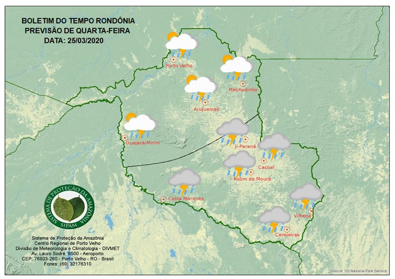 CLIMA: Confira a previsão do tempo para esta quarta-feira no Estado