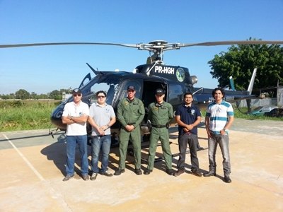 Polícia Técnica realiza perícias de meio ambiente com helicóptero