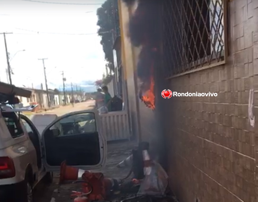 INCÊNDIO: Padrão de energia pega fogo durante serviço da Energisa em Porto Velho