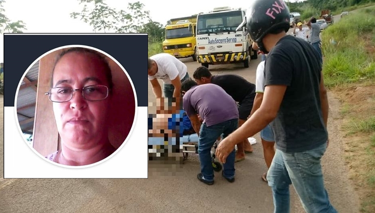 FATAL: Mulher morre ao colidir motocicleta com caminhão