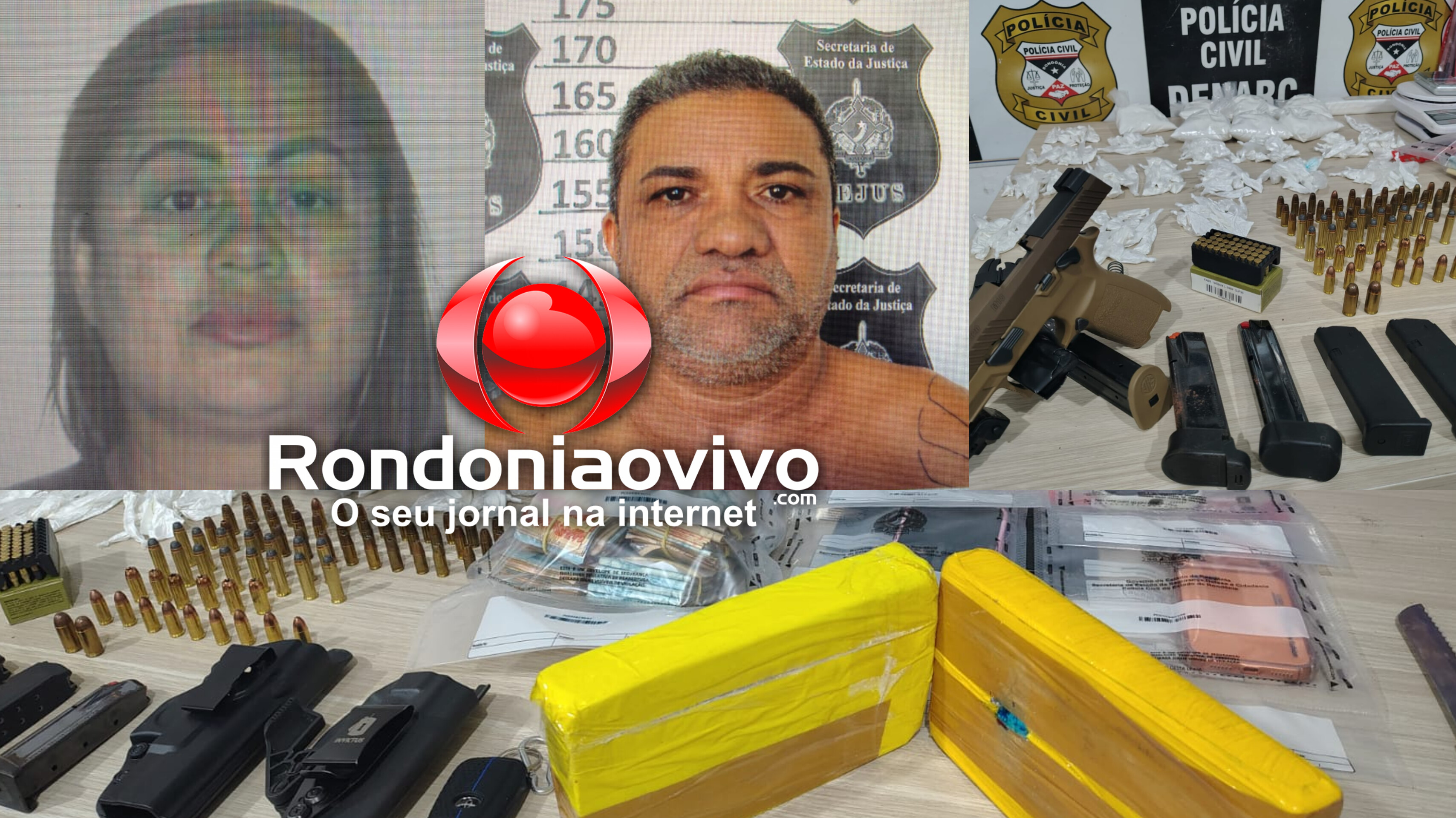 OPERAÇÃO: Denarc prende casal com drogas, R$ 33 mil em dinheiro, arma e munições