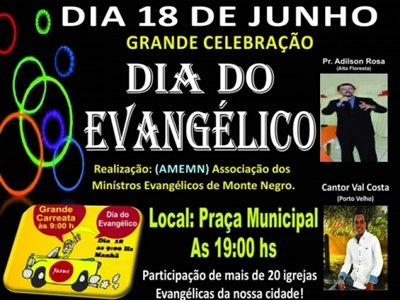 Festa comemora Dia do Evangélico no sábado