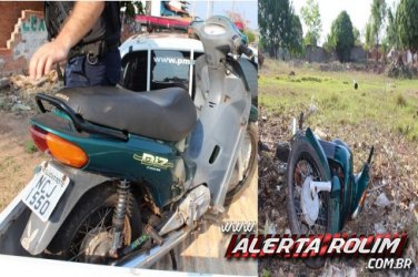 Moto roubada nesta madrugada é encontrada pela PM