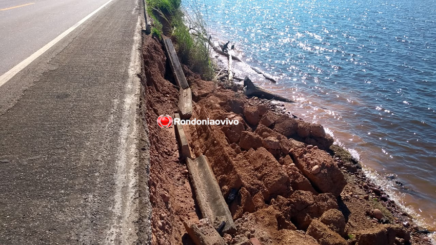 REGISTRO: Banzeiro do lago de Jirau está desbarrancando as margens da BR-364