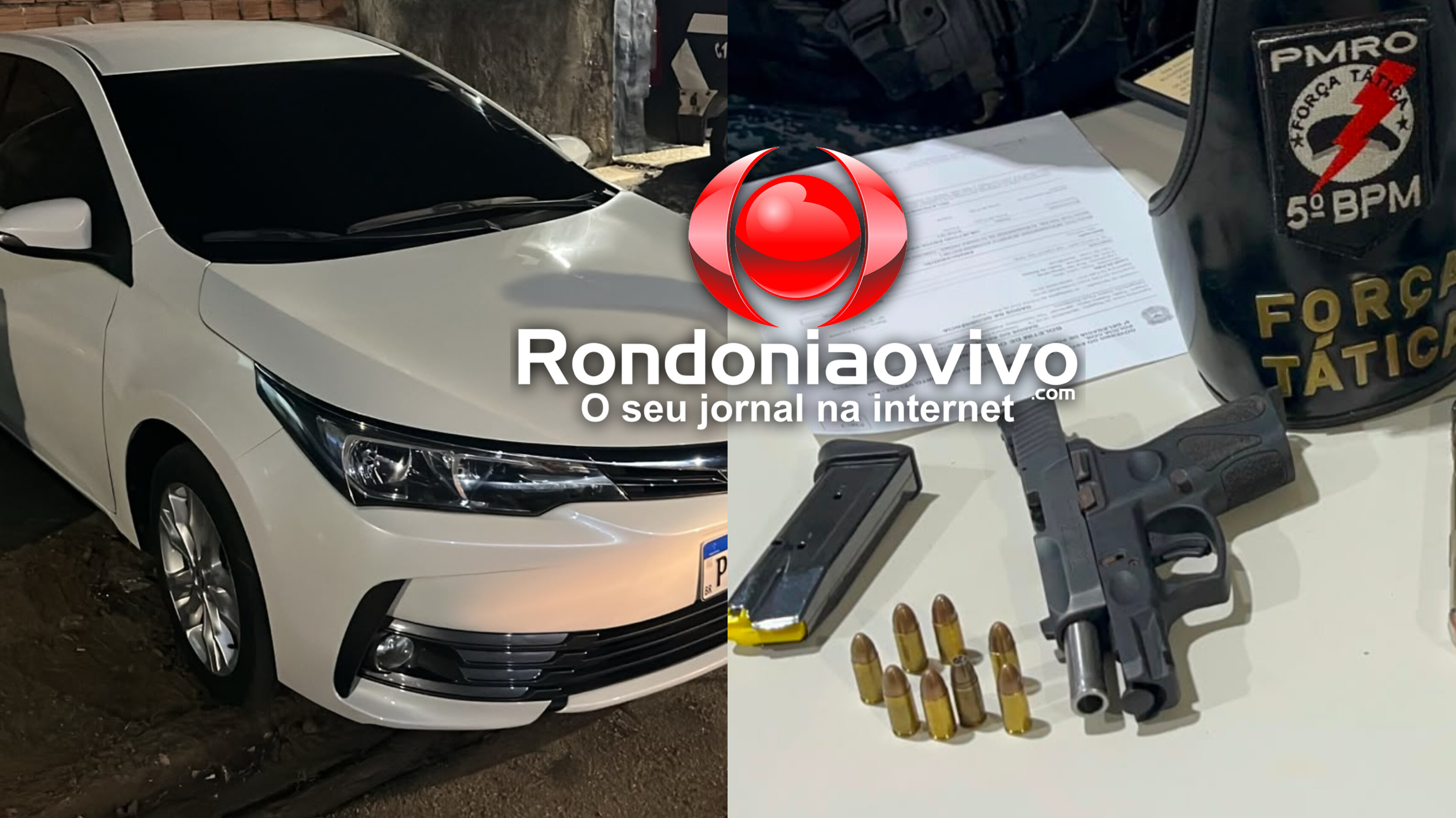 NO COROLLA: Força Tática prende homem armado com pistola furtada 