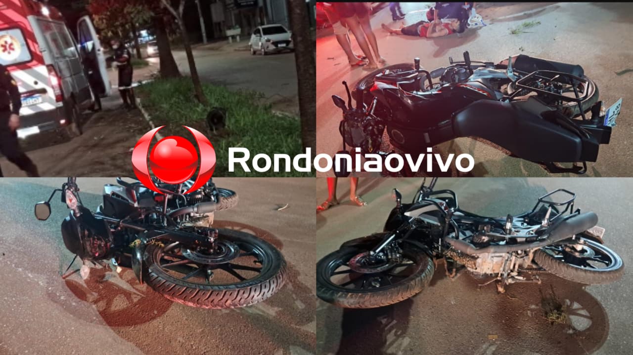 PERDEU O CONTROLE: Motociclista fica inconsciente após bater em árvore na Rio de Janeiro