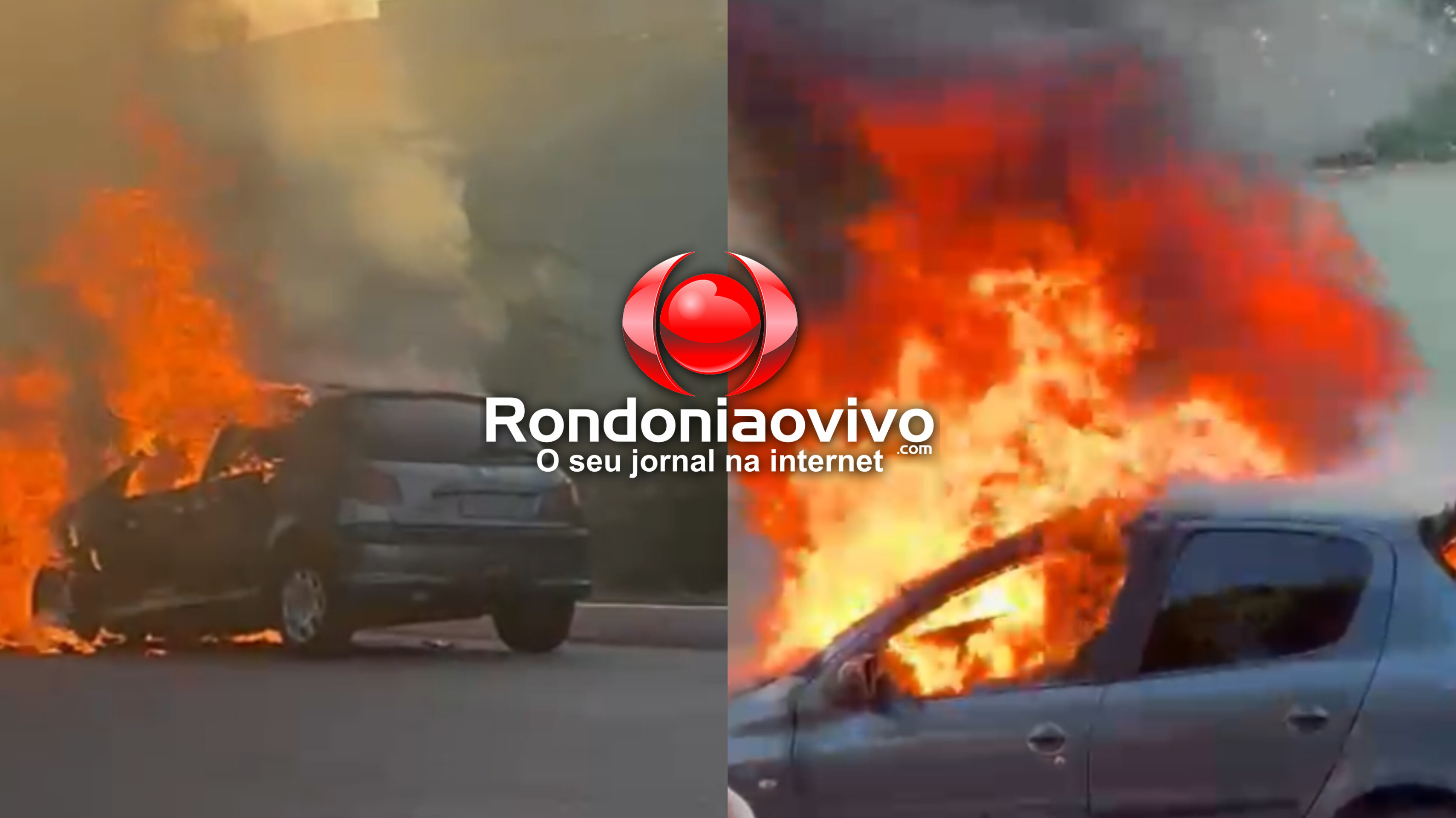 ACABOU COM PEUGEOT: Incêndio destrói carro que era rebocado para oficina no Centro de Porto Velho
