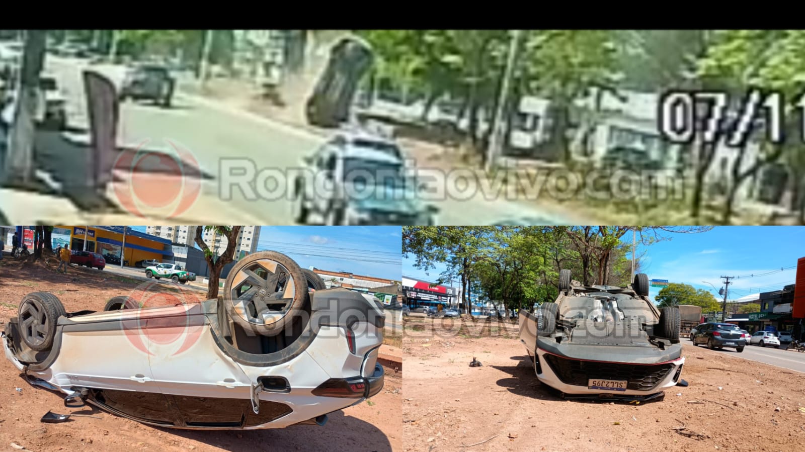 VEJA O MOMENTO: Vídeo registra grave capotamento na Avenida Jorge Teixeira 