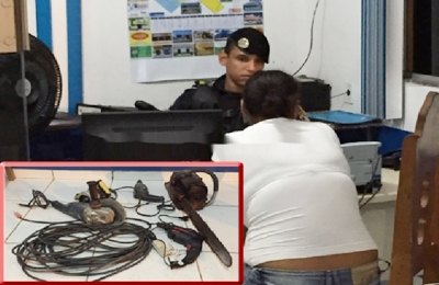 Mulher é presa em flagrante furtando objetos de obra