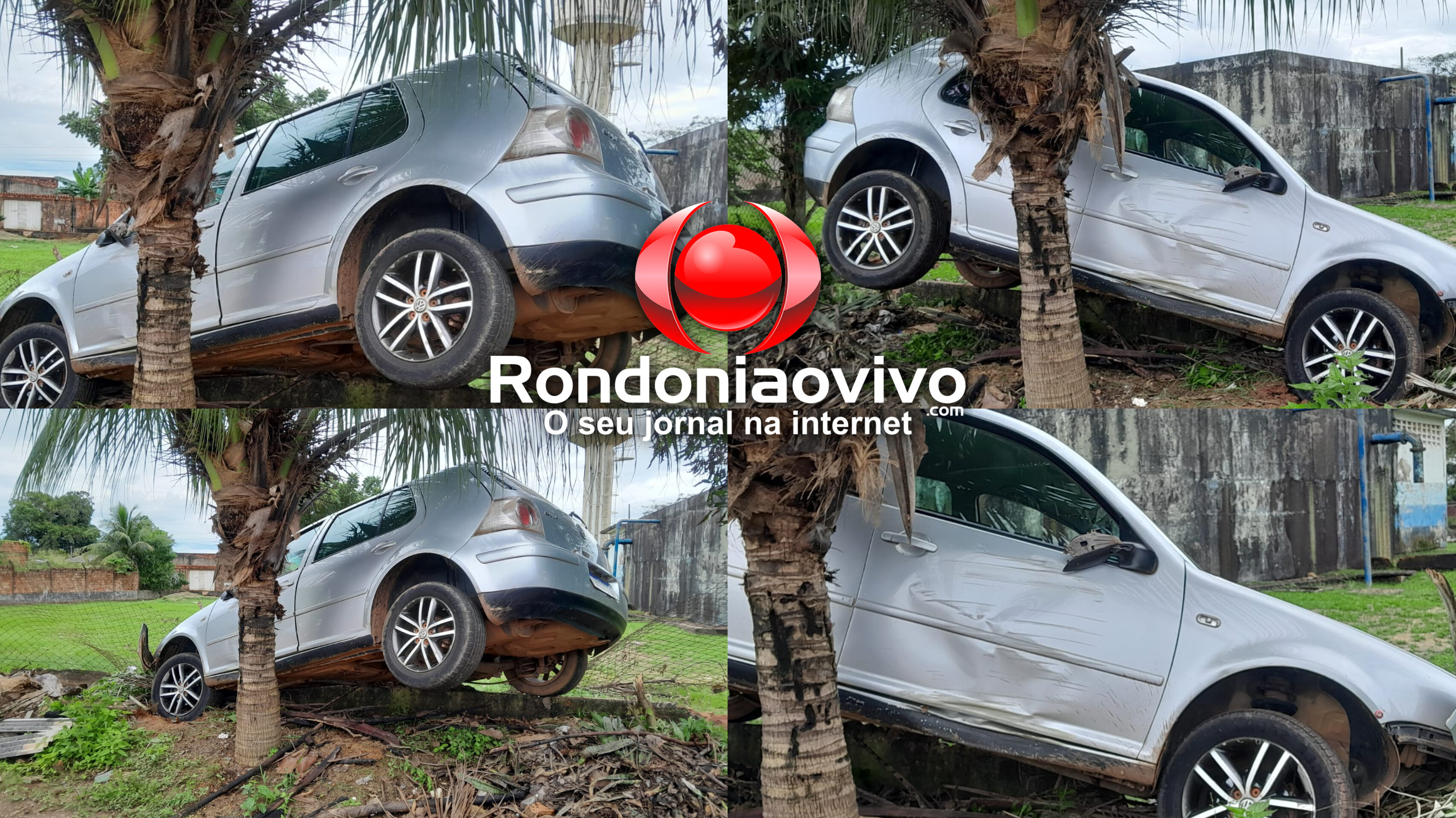 URGENTE: Golf fica engatado após motorista invadir área da Caerd em Porto Velho