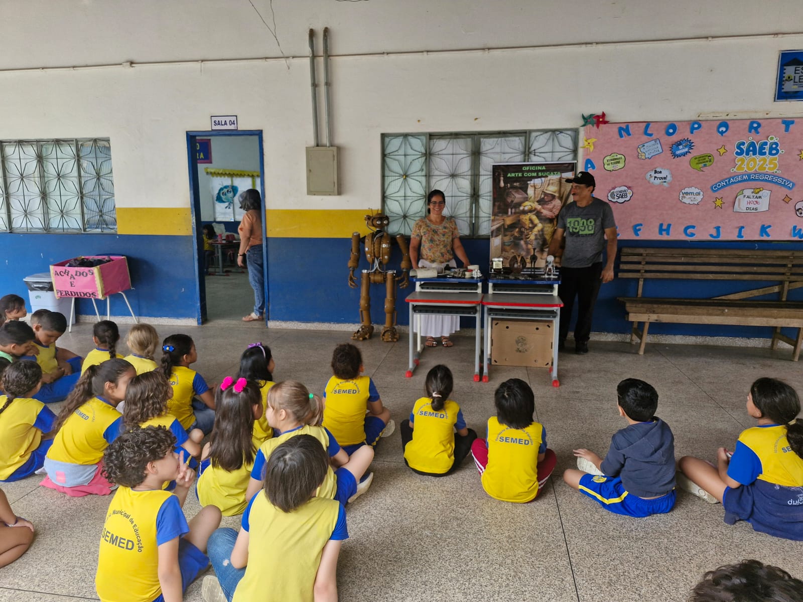 CULTURA NAS ESCOLAS: Jair Pistolino leva oficina e cinema para alunos da Escola João Ribeiro Soares