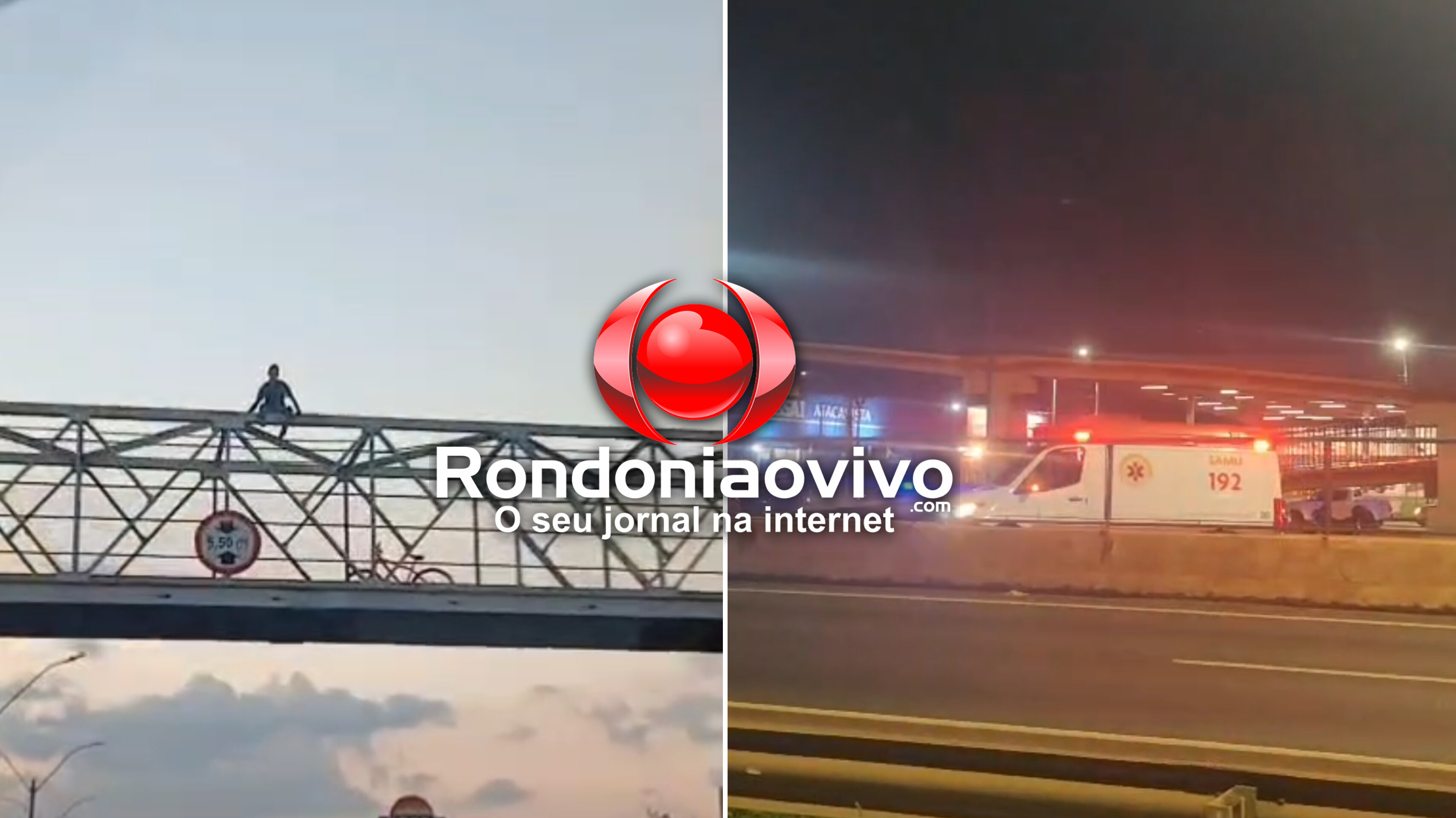 TRANSTORNADO: Samu e Bombeiros negociam com homem em passarela na BR-364
