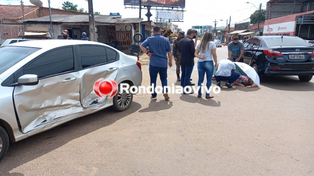 VÍDEO: Colisão entre automóveis deixa mulher lesionada