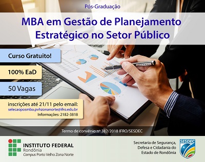 IFRO abre inscrições para pós-graduação MBA