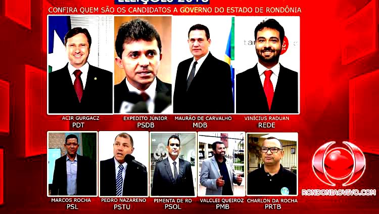 ELEIÇÕES 2018: Confira a agenda dos candidatos ao Governo de RO para esta quinta