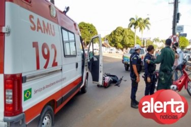 Acidente entre motocicletas deixa vítima com fratura no braço