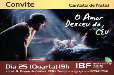 Igreja Batista Filadélfia apresenta cantata de natal dia 25 de Dezembro 