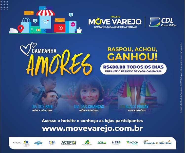 VAREJO: Sebrae apoia campanha Move Varejo da  Câmara de Dirigentes Lojistas 