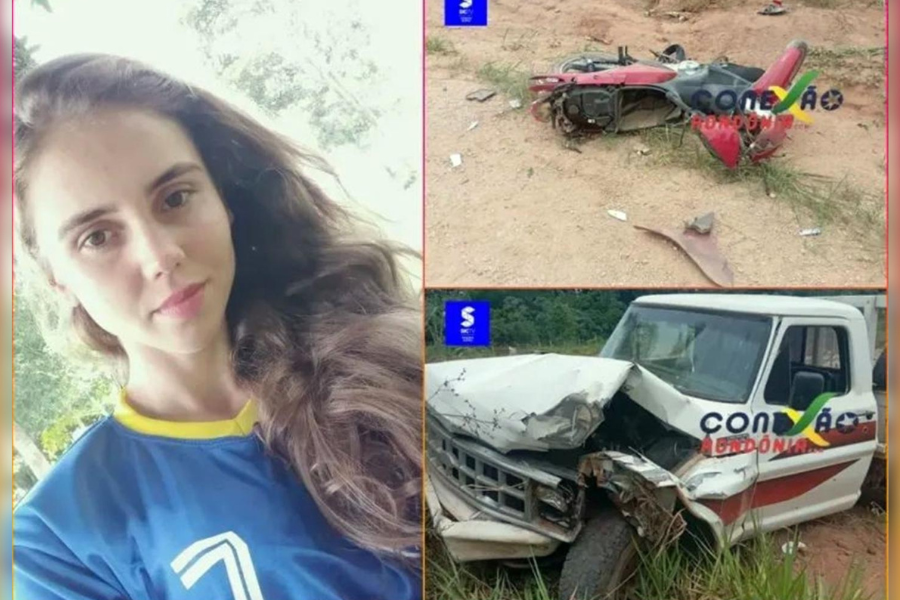 NÃO SUPORTOU: Jovem de 25 anos morre após colisão de moto com caminhonete