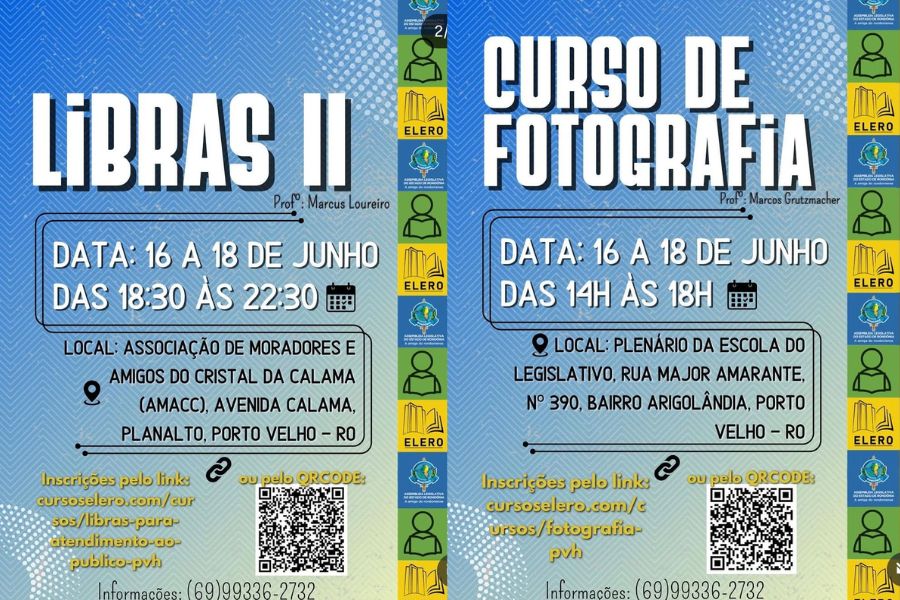 CAPACITAÇÃO: Elero abre inscrições para cursos de Fotografia e Libras II em PVH 