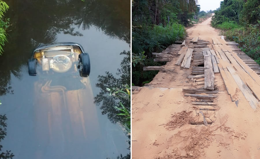  Pescador salva três passageiros que caíram com carro em igarapé