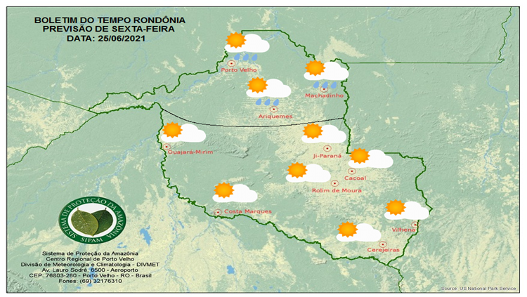 CLIMA: Veja a previsão do tempo para esta sexta-feira (25) em Rondônia