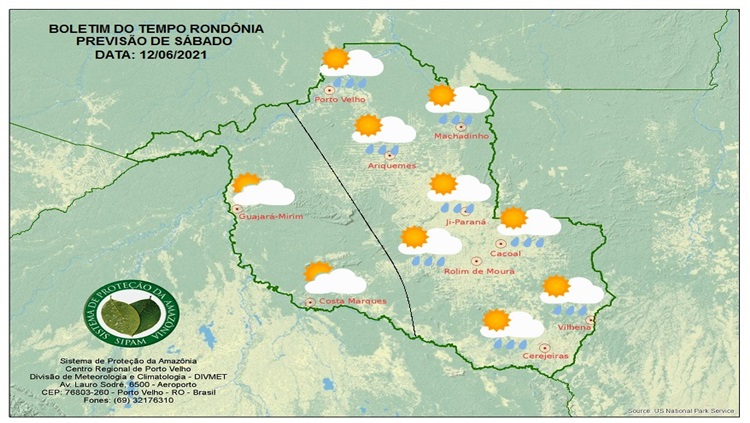 CLIMA: Temperaturas ficam amenas neste sábado em todo o Estado, diz Sipam